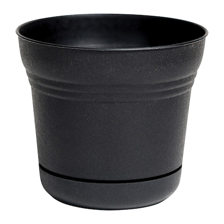 Bloem Bloem Saturn 10.75 in. H X 12.25 in. W Plastic Traditional Planter Black SP1200